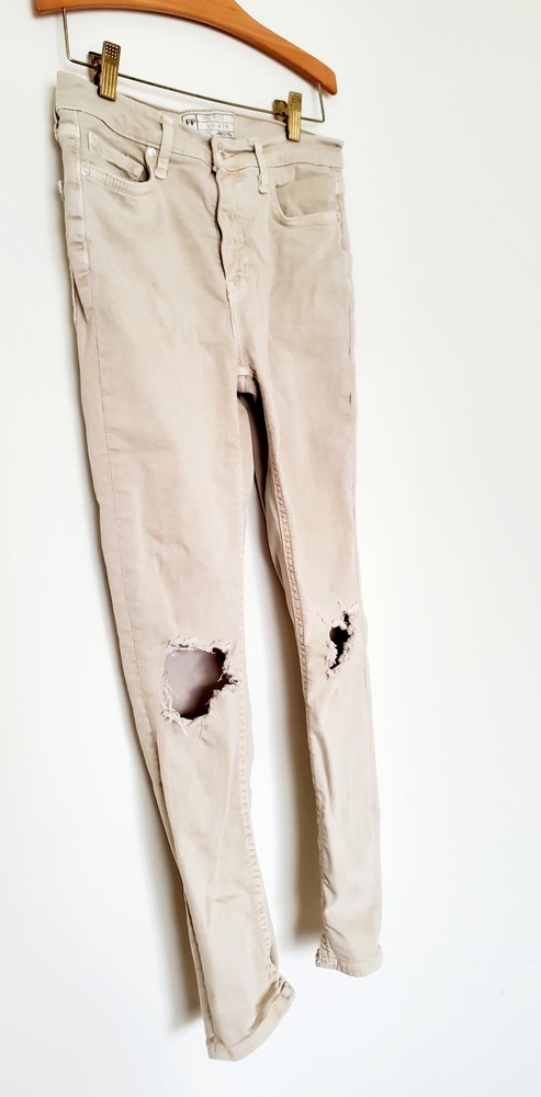 Free People khaki denim skinny jeans - Picture 5 of 9